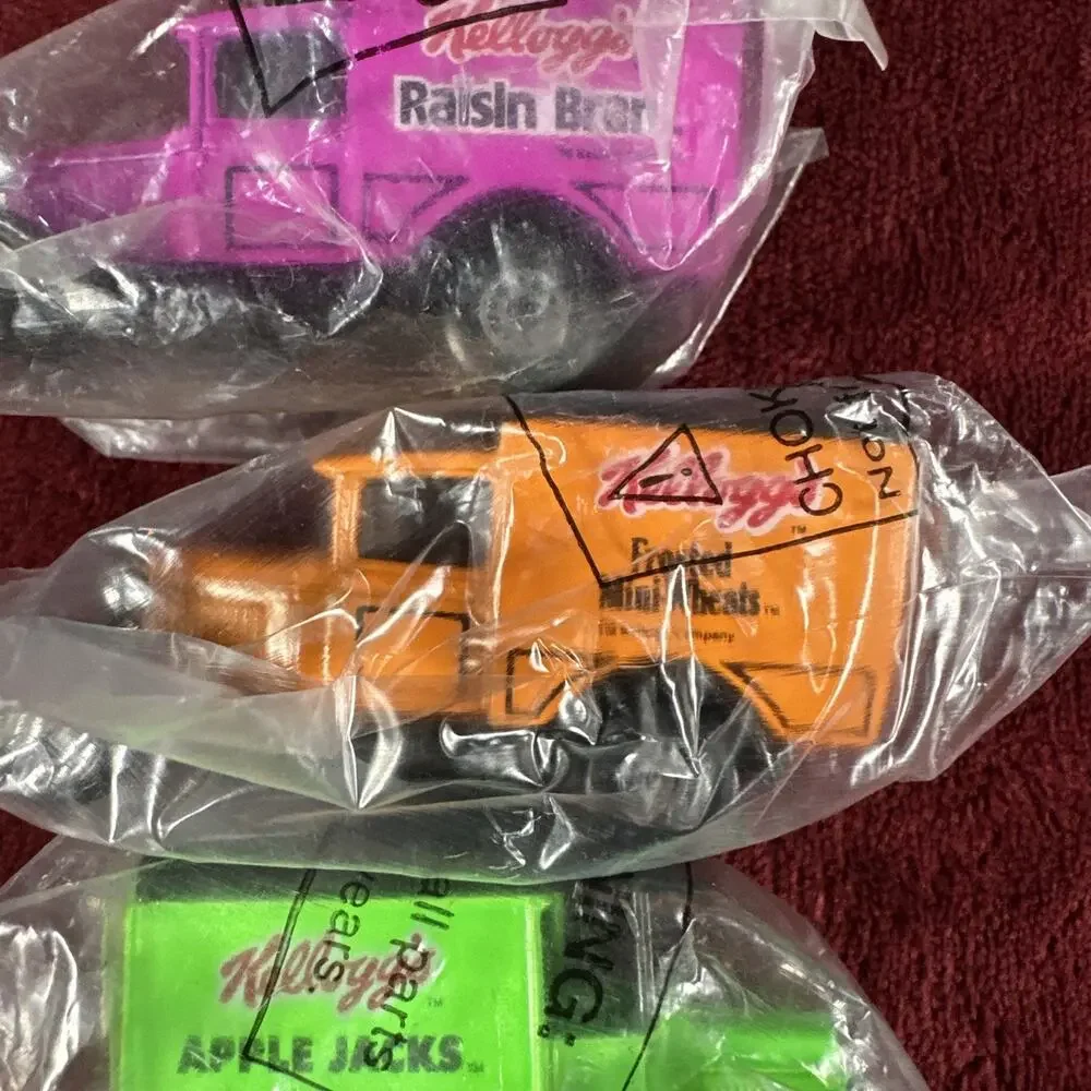 Matchbox Kelloggs Ford Delivery Trucks Lot 4 Cereal Promo Vintage New Bags